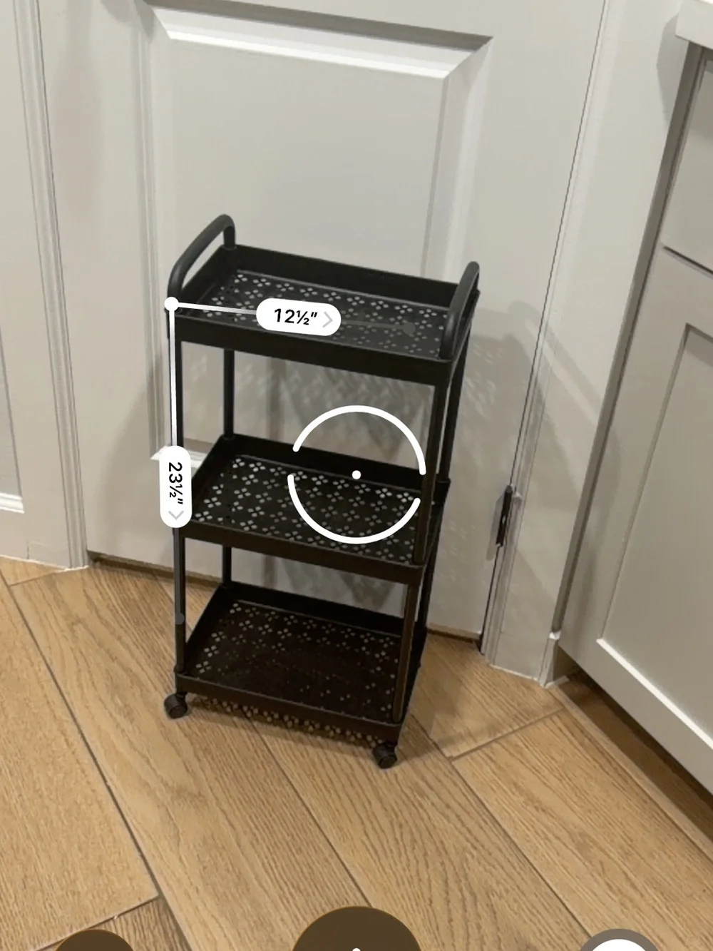 Black 3-Tier Rolling Storage Cart - Home Kitchen